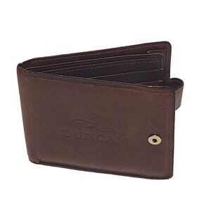 vintage DUNCAM Panther Slim Brown Leather Mens Bifold thin skinny Wallet